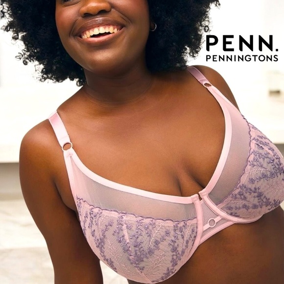 NWOT, Penningtons, Unlined Lilac Embroidered Bra With Underwire, 44DD 🍒 - Picture 1 of 9